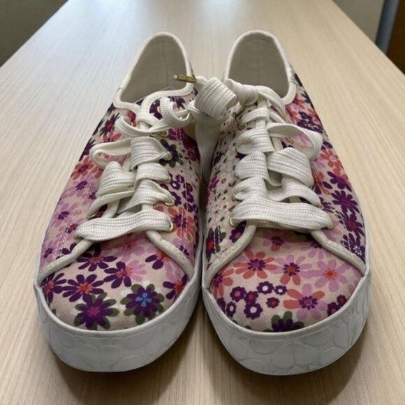 Keds Kate Spade Shoes Womens 8.5 Floral Champion Pacific Petals Sneakers Lace-Up - Picture 2 of 5
